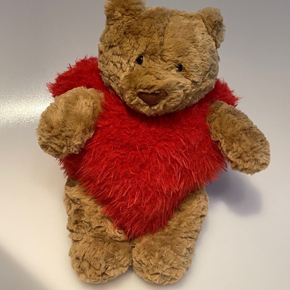 BNWT RARE Jellycat Bartholomew Bear Strawberry Limited Heartthrob super cute - Picture 1 of 7